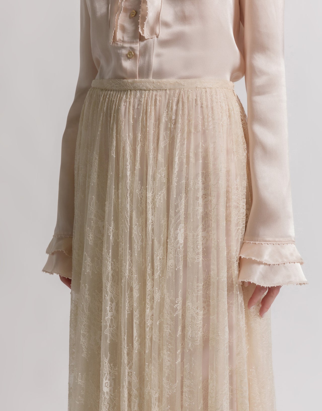 pleated skirt lace dress Coast Women's Flutter Sleeve Lace Top Pleated Skirt Midi Dress in Sage | Size: 6