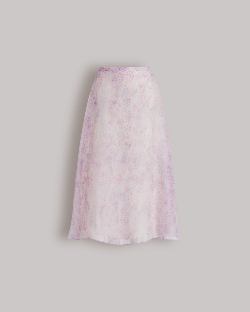 Silk organza skirt with floral print Pink Alberta Ferretti Boutique Online 0