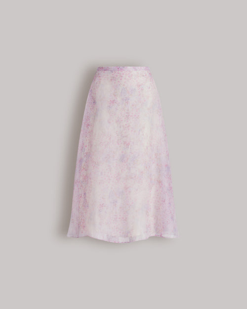 Silk organza skirt with floral print Pink Alberta Ferretti Boutique Online 0