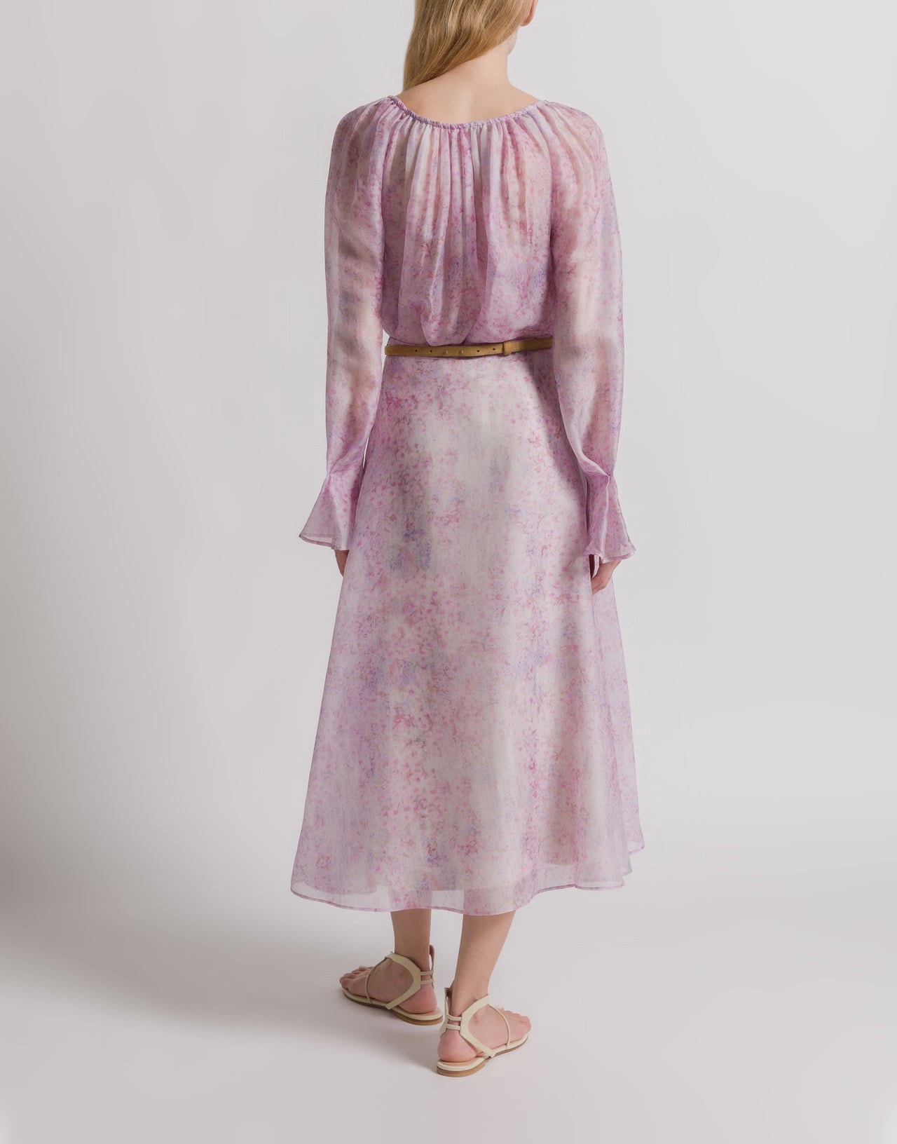 Silk organza skirt with floral print Pink Alberta Ferretti Boutique Online 3