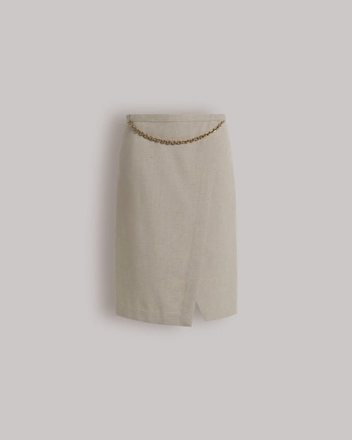 Tweed wrap skirt Beige Alberta Ferretti Boutique Online 0