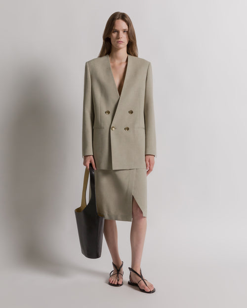 Tweed wrap skirt Beige Alberta Ferretti Boutique Online 1