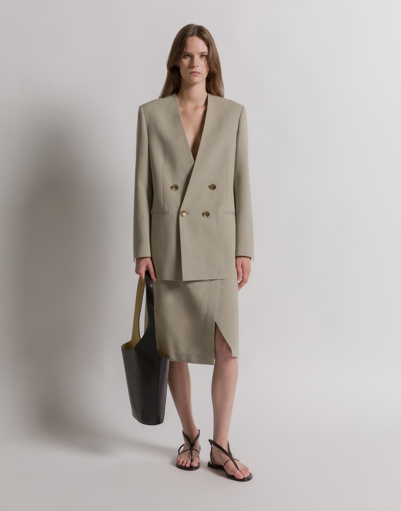 Tweed wrap skirt 米色 Alberta Ferretti Boutique Online 2