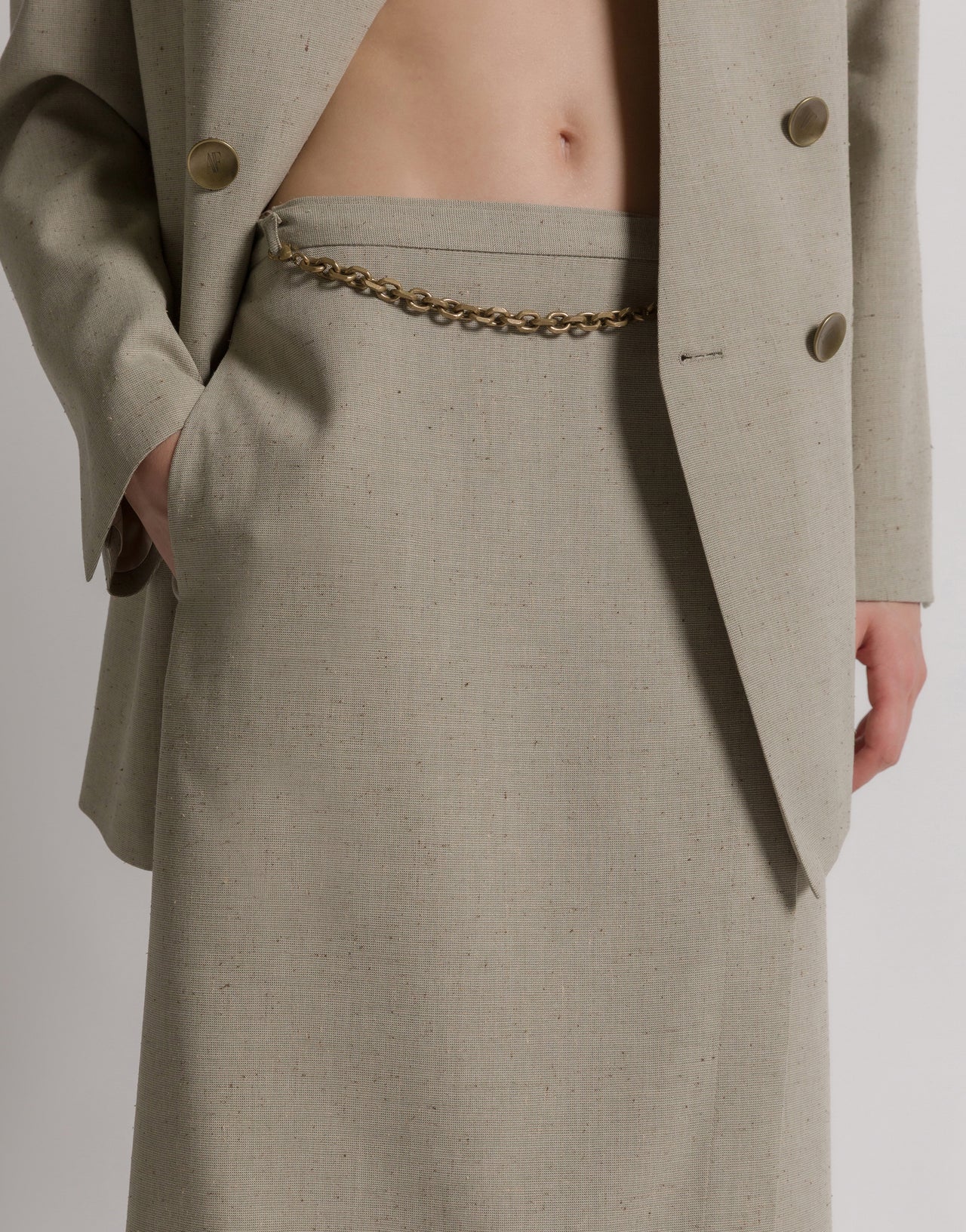 Tweed wrap skirt 米色 Alberta Ferretti Boutique Online 4