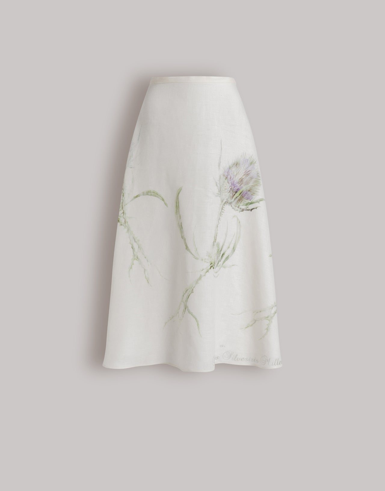 Linen skirt with thistle print Ivory Alberta Ferretti Boutique Online 4