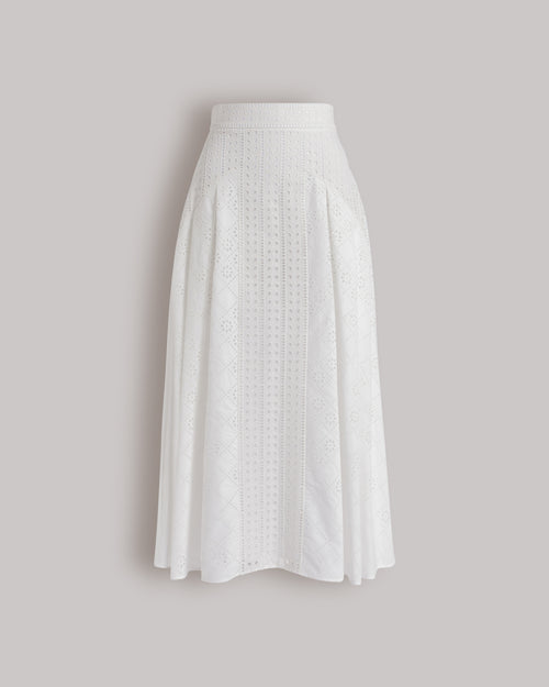 Jupe longue en dentelle Sangallo Blanc Alberta Ferretti Boutique Online 0