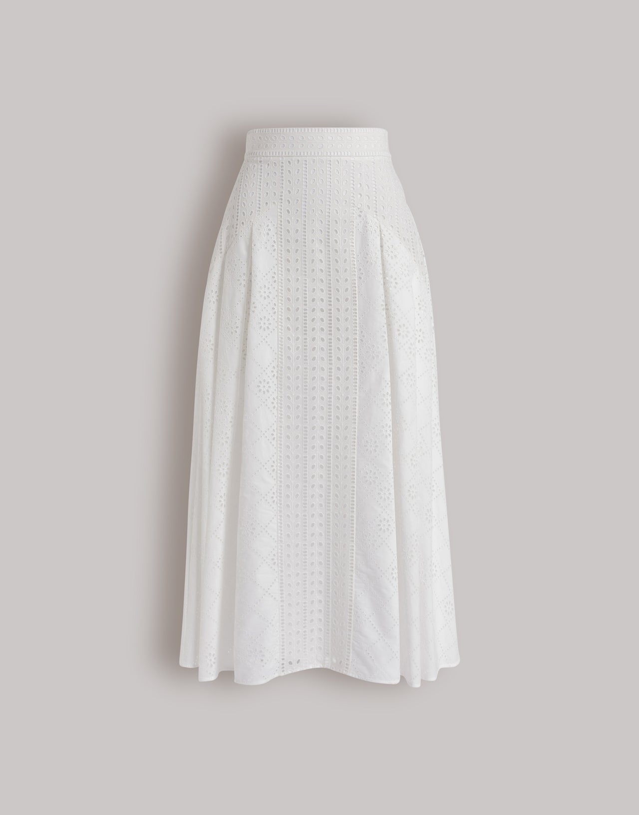 Jupe longue en dentelle Sangallo Blanc Alberta Ferretti Boutique Online 1