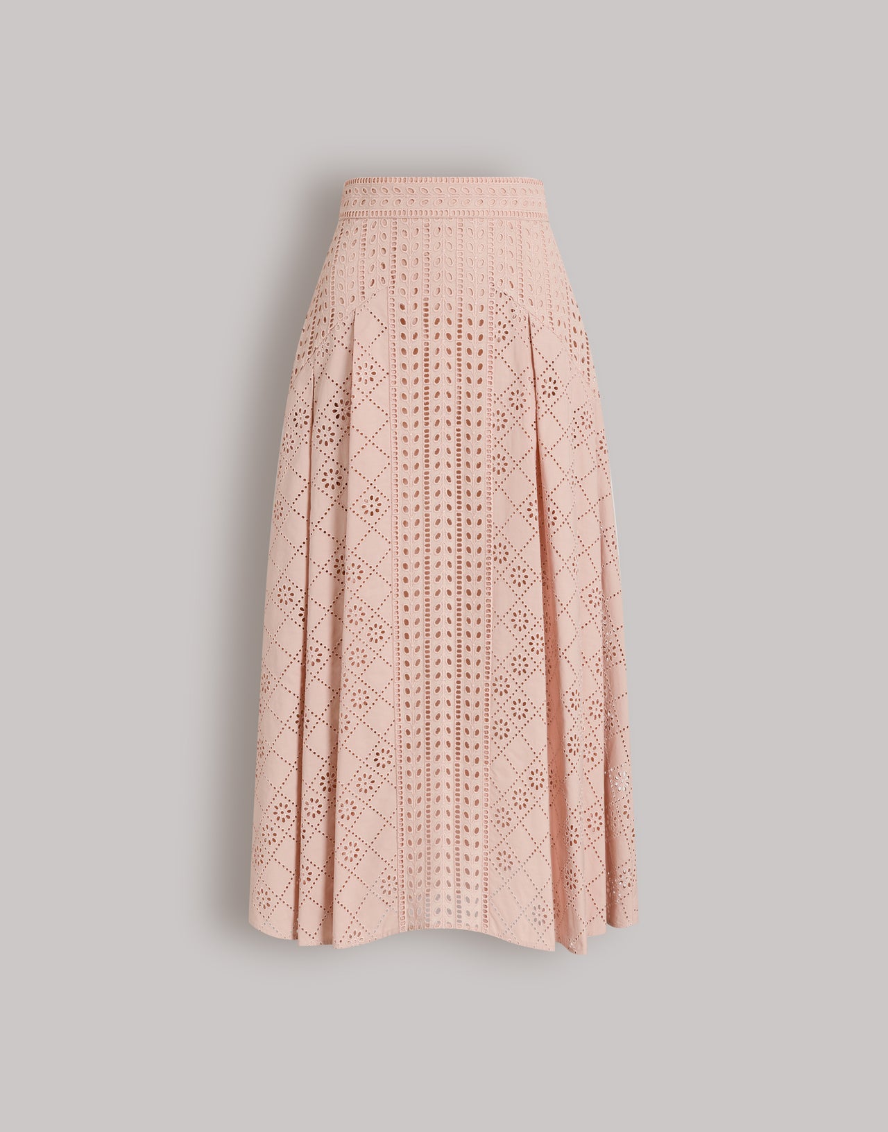 Falda larga de encaje Sangallo Pink Alberta Ferretti Boutique Online 1