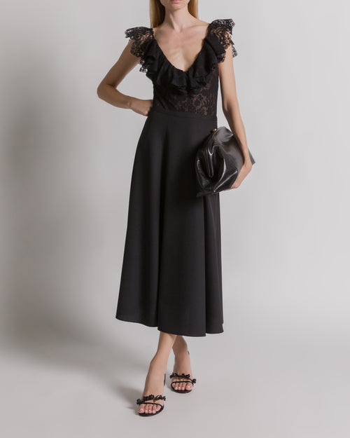 Tropical wool skirt Black Alberta Ferretti Boutique Online 1