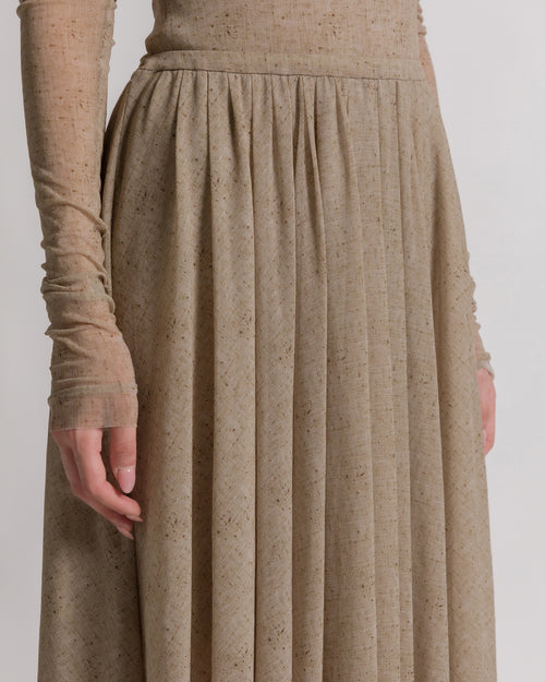 Printed tulle pleated skirt