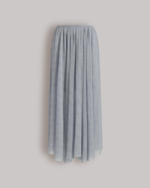 Printed tulle pleated skirt Light blue Alberta Ferretti Boutique Online 0
