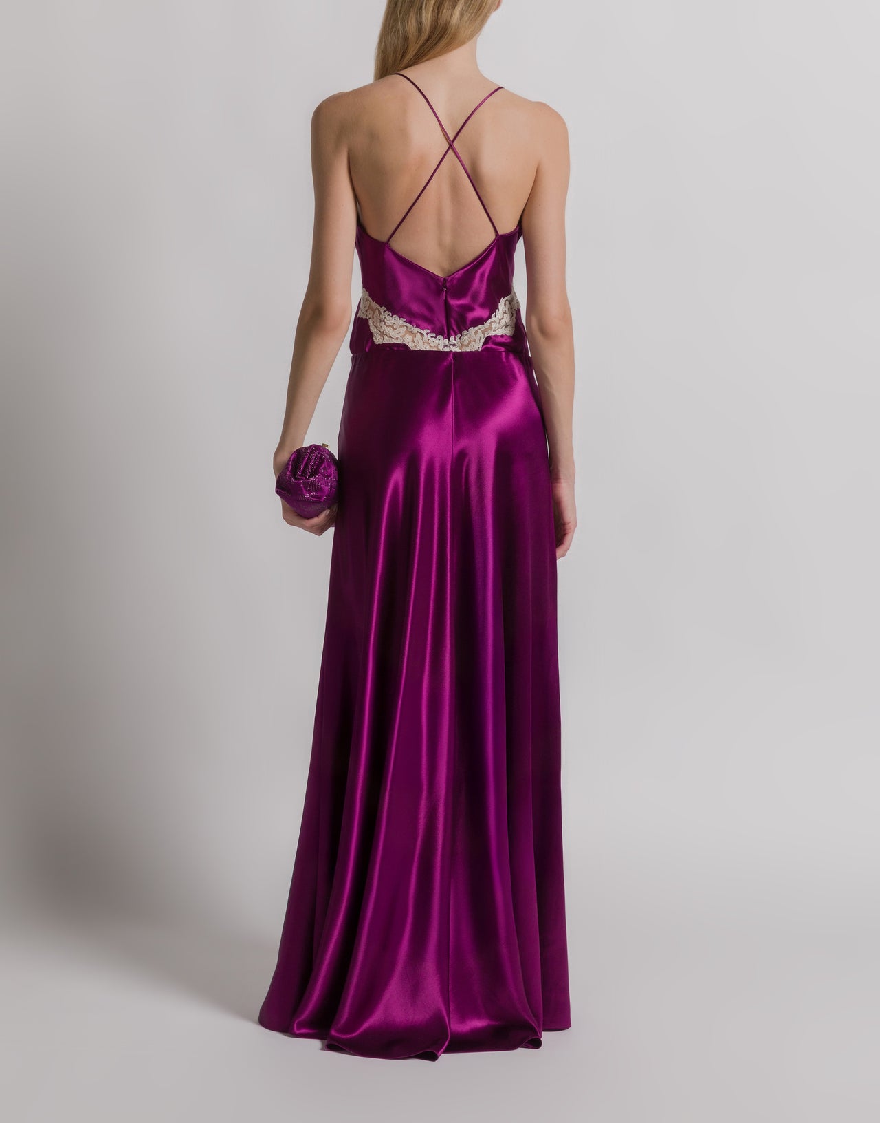 Gonna lunga in raso lucido Viola Alberta Ferretti Boutique Online 3