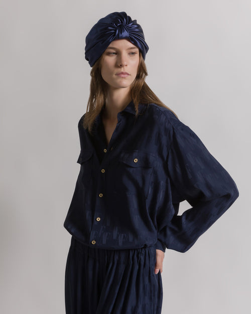 Silk shirt with AF monogram