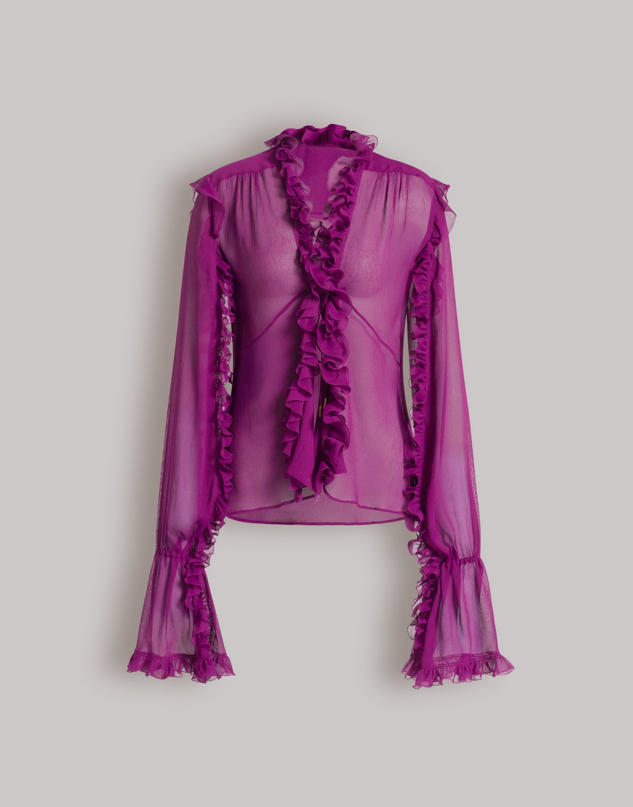 Blusa de crepona de seda con volantes Violeta Alberta Ferretti Boutique Online 1