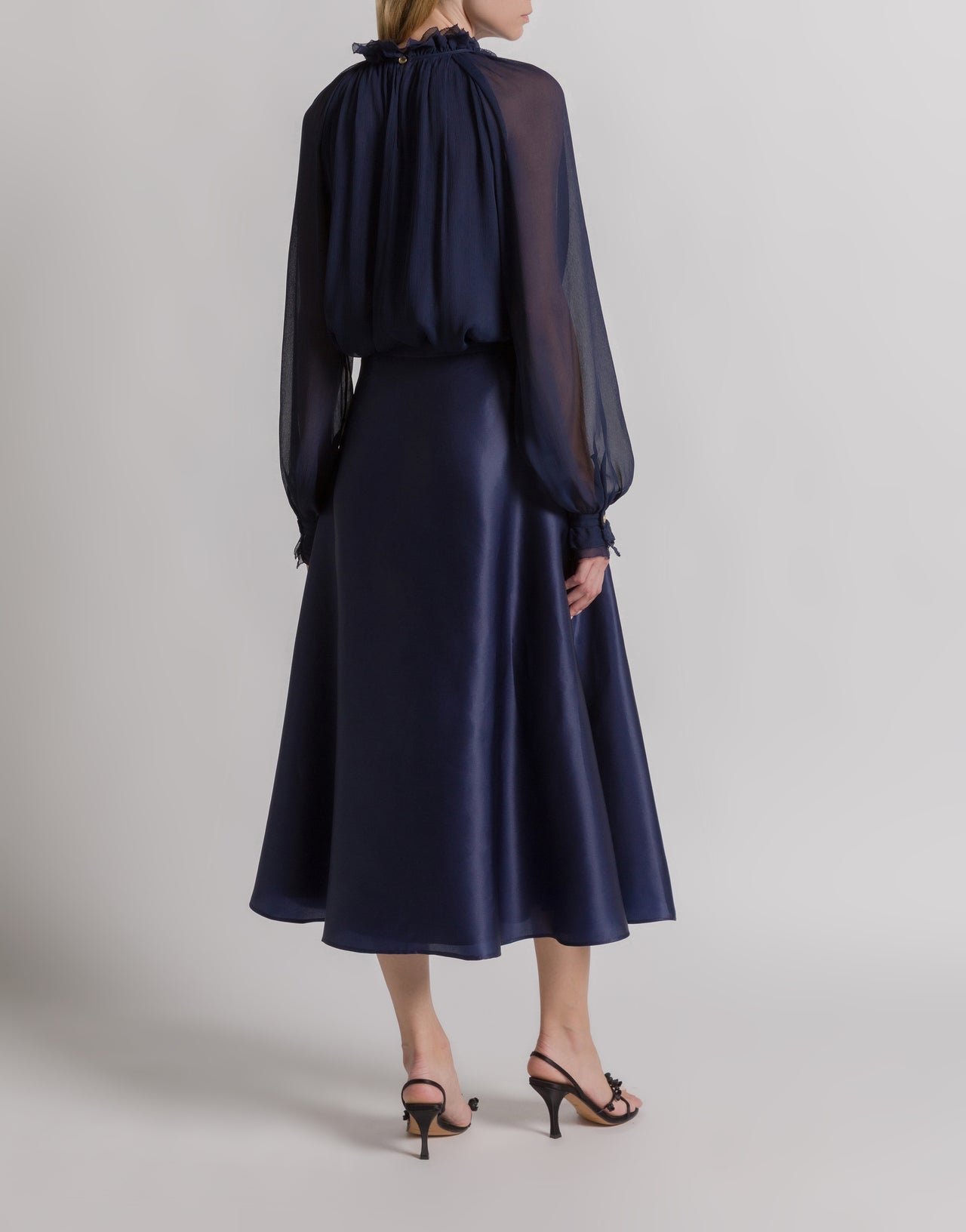 Kreppbluse aus Seide Blau Alberta Ferretti Boutique Online 3