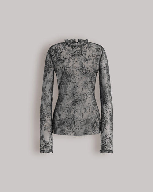 Embroidered lace blouse with sequins