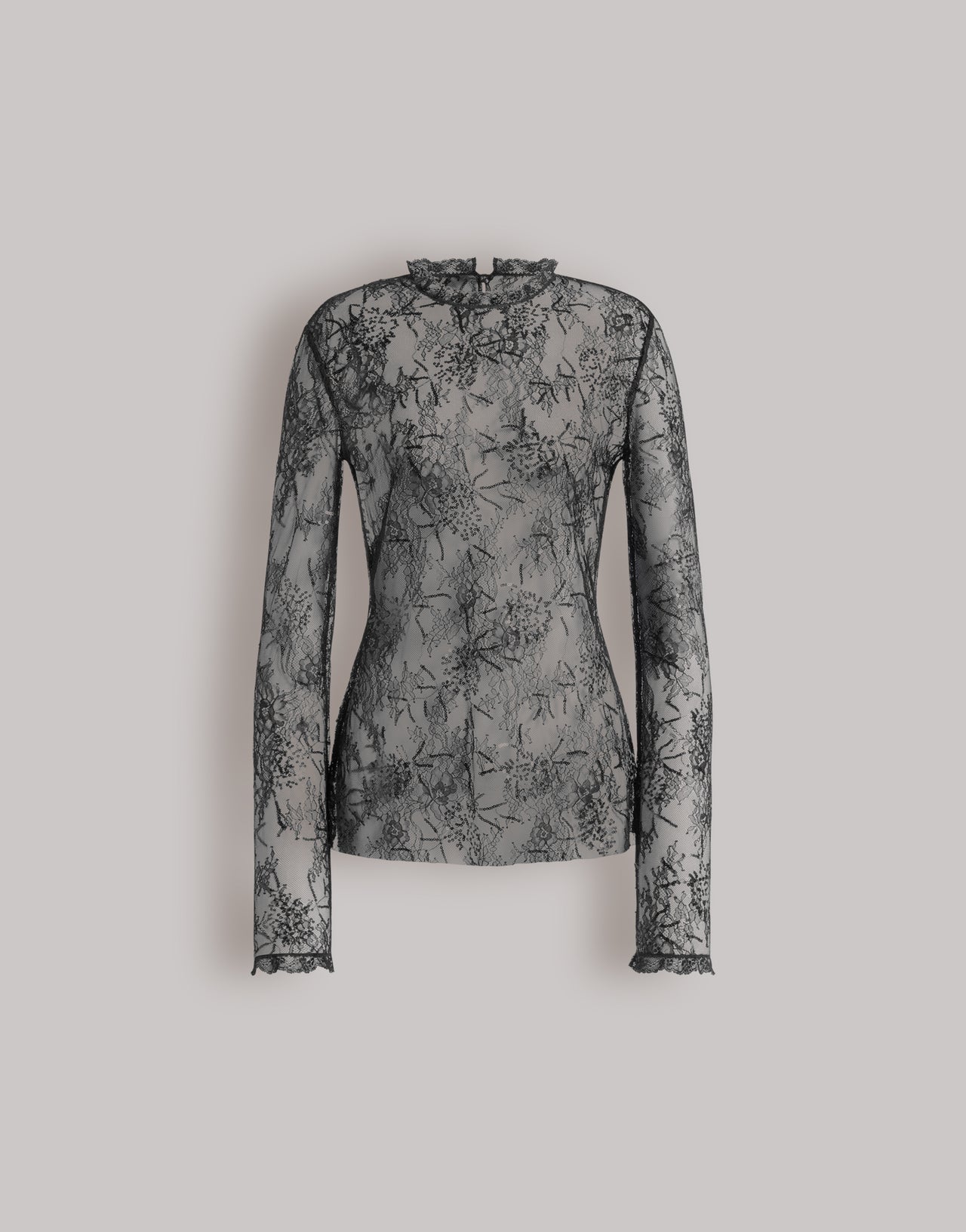 Embroidered lace blouse with sequins Black Alberta Ferretti Boutique Online 4