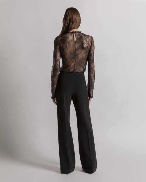 Embroidered lace blouse with sequins