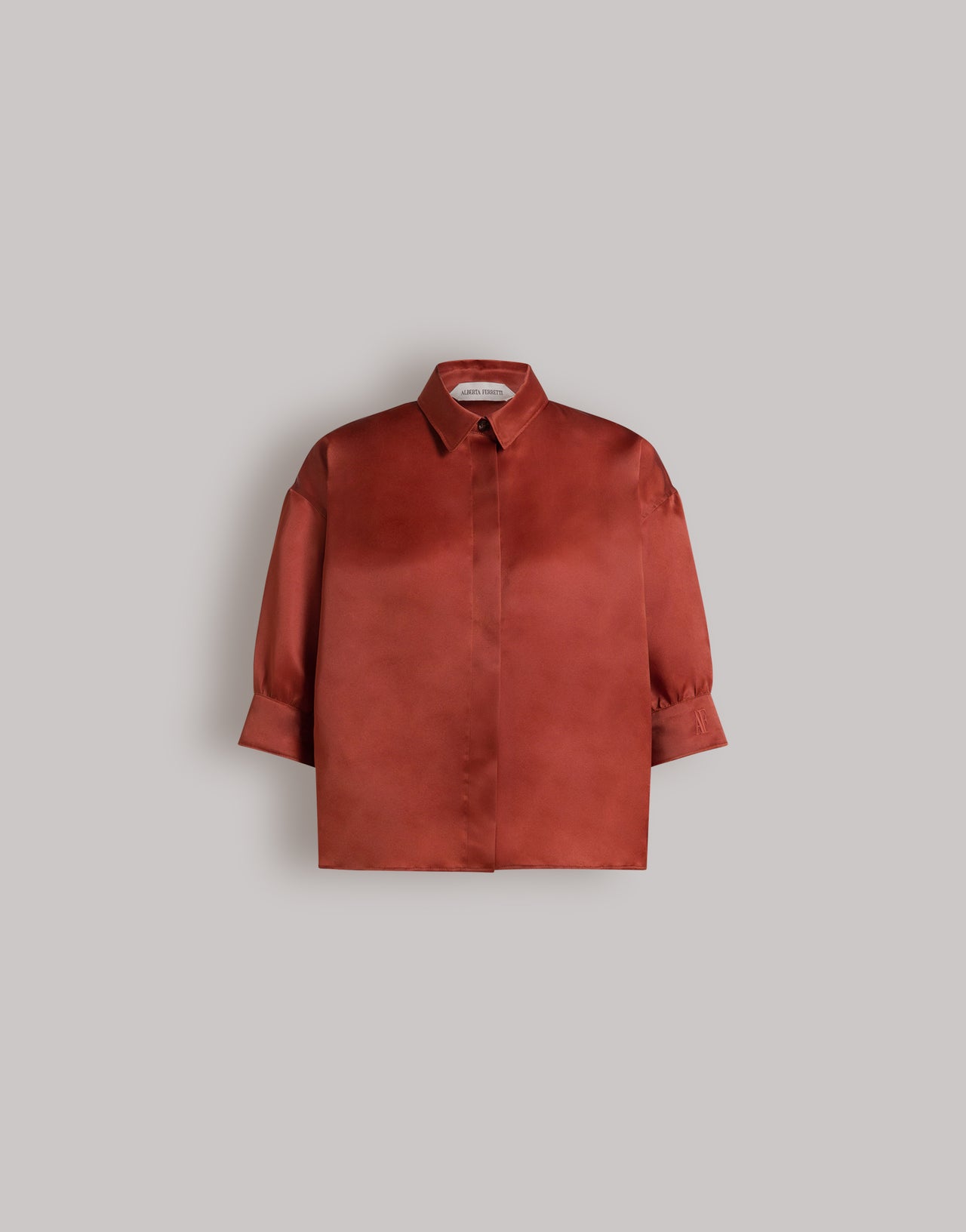 Camicetta in organza di seta Rosso Alberta Ferretti Boutique Online 1