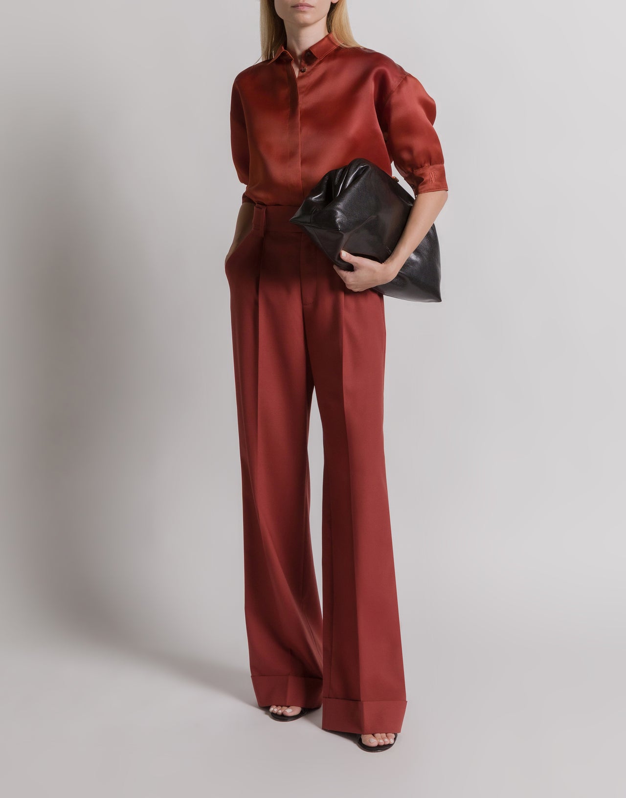 Camicetta in organza di seta Rosso Alberta Ferretti Boutique Online 2