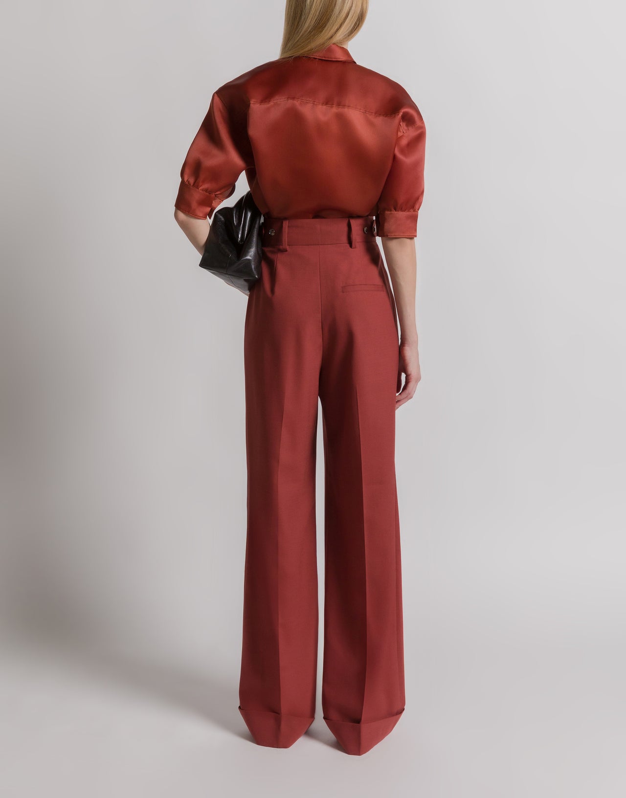 Camicetta in organza di seta Rosso Alberta Ferretti Boutique Online 3