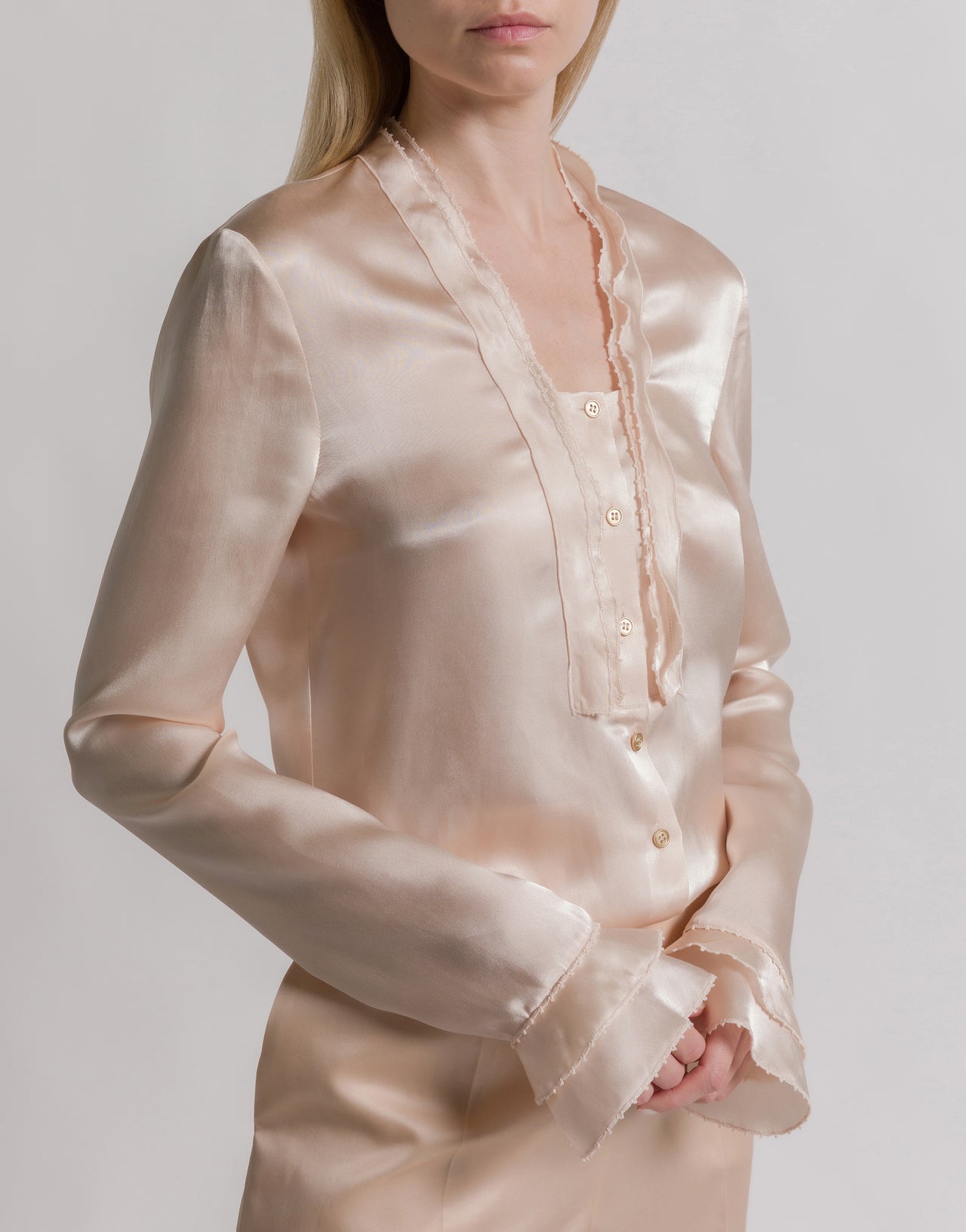 Silk and satin blouse Pink Alberta Ferretti Boutique Online 4