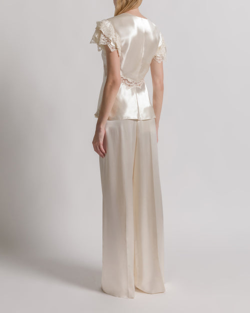 Topin raso con inserti in pizzo