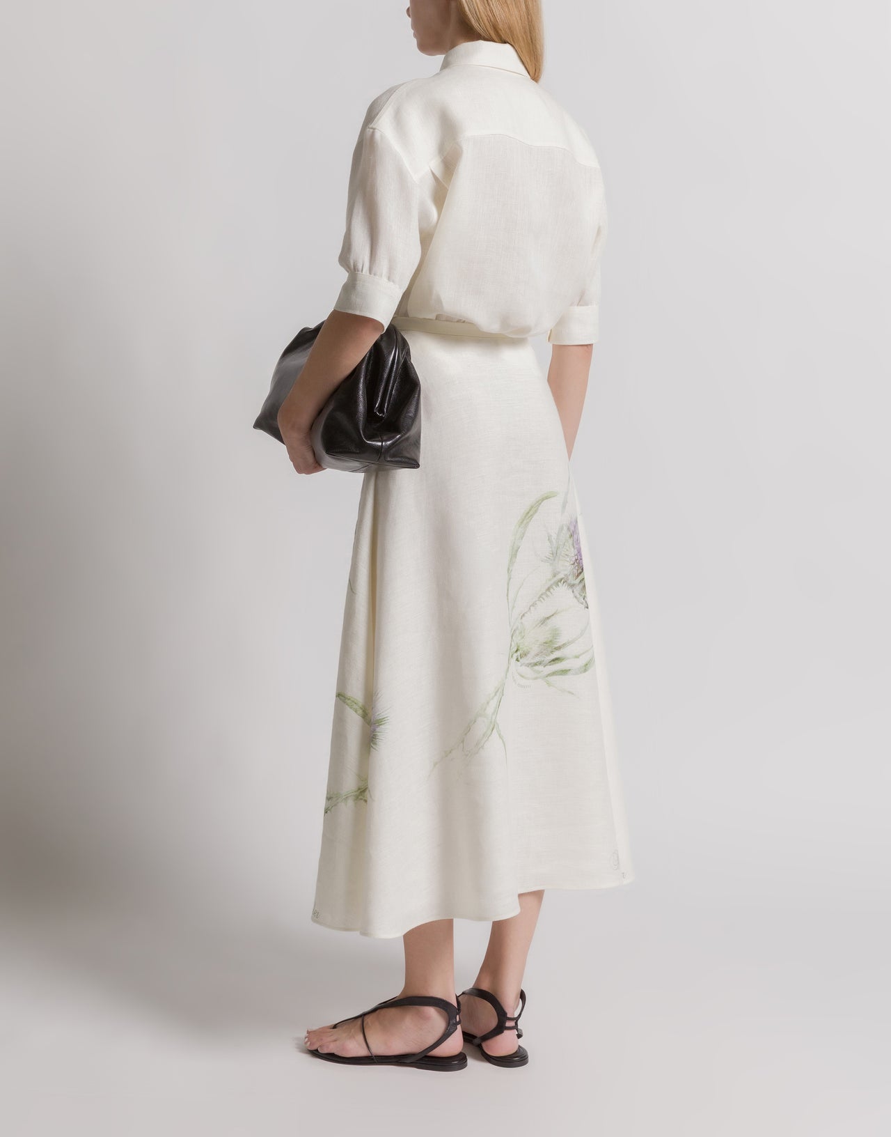 Linen shirt with floral print White Alberta Ferretti Boutique Online 3