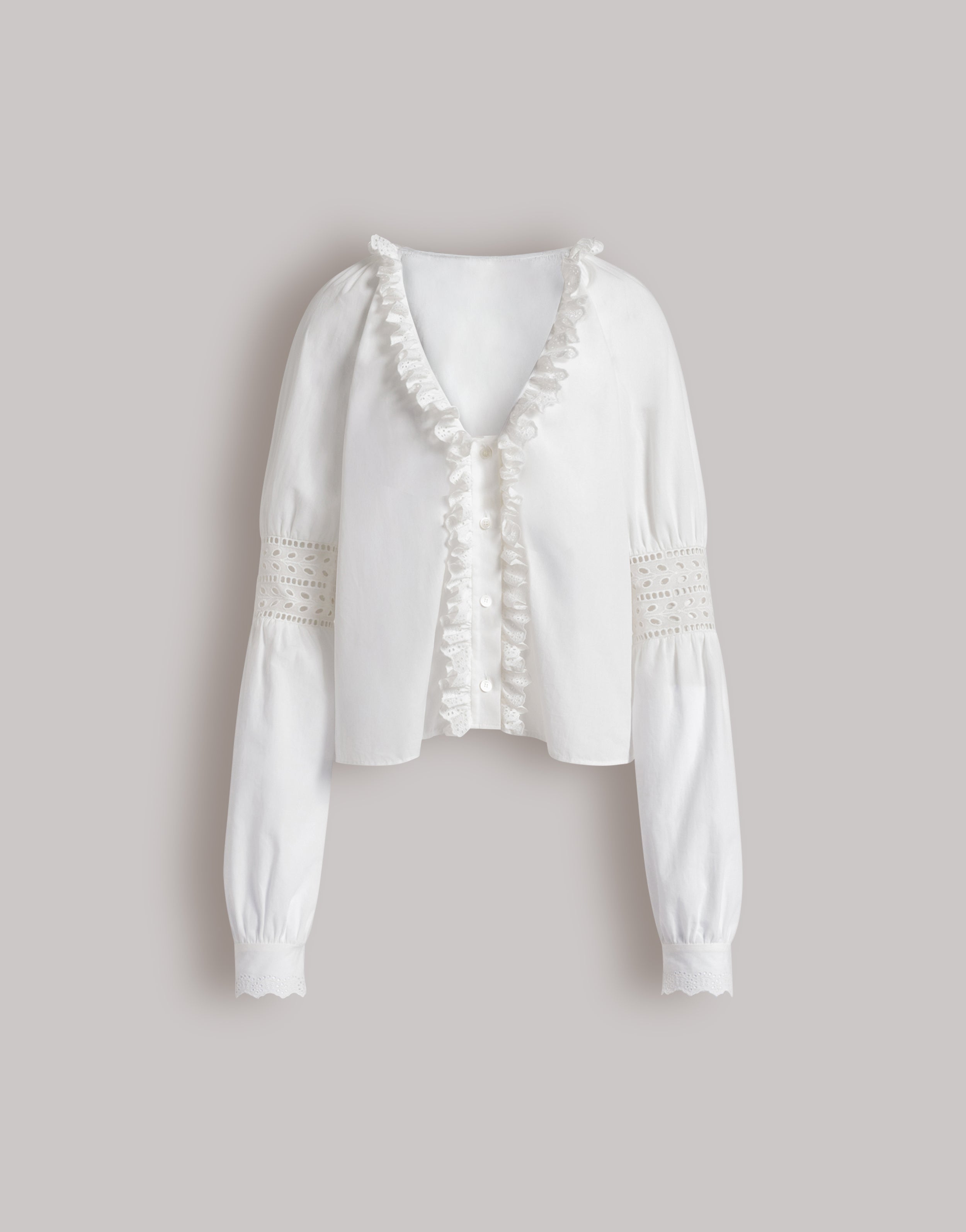 V-neck poplin blouse | Alberta Ferretti