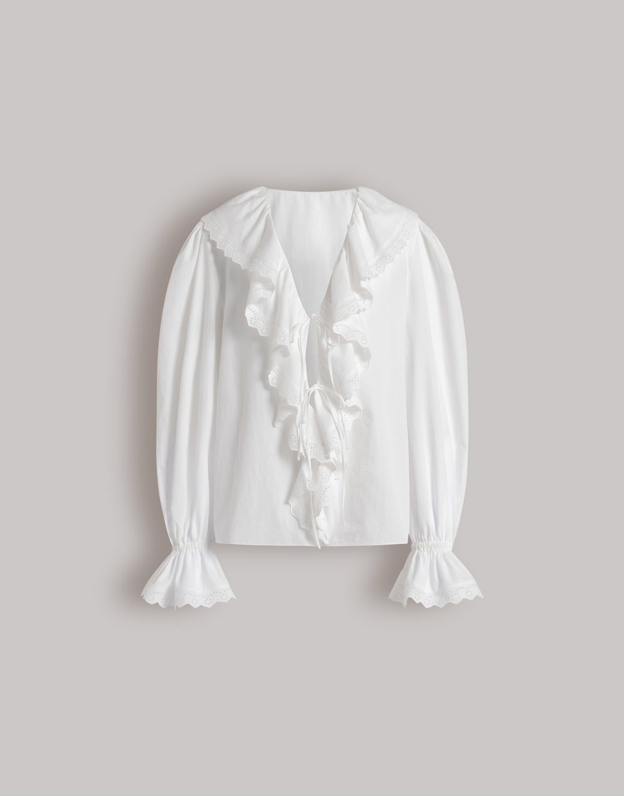 Poplin blouse with ruffles White Alberta Ferretti Boutique Online 1