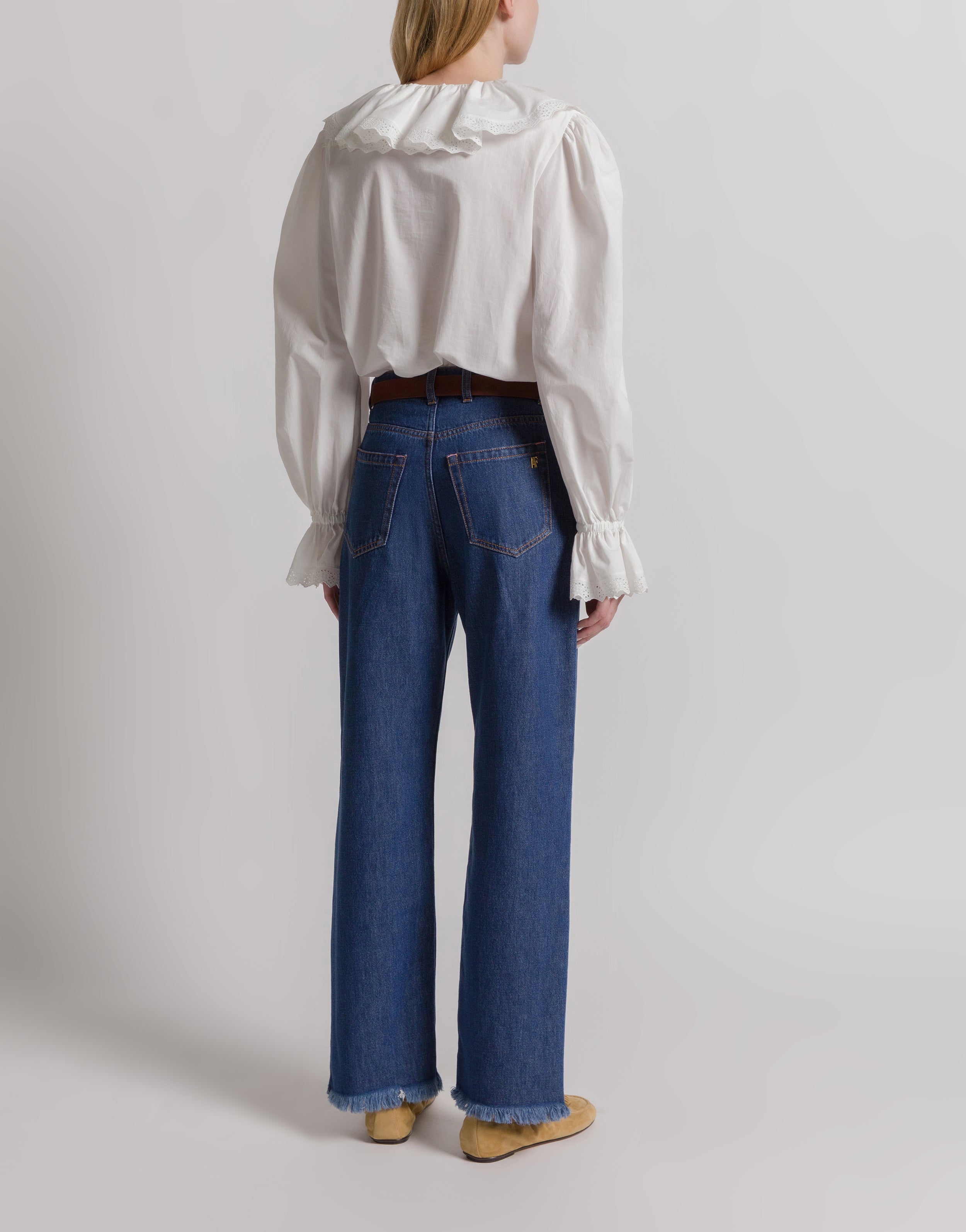 Poplin blouse with ruffles | Alberta Ferretti