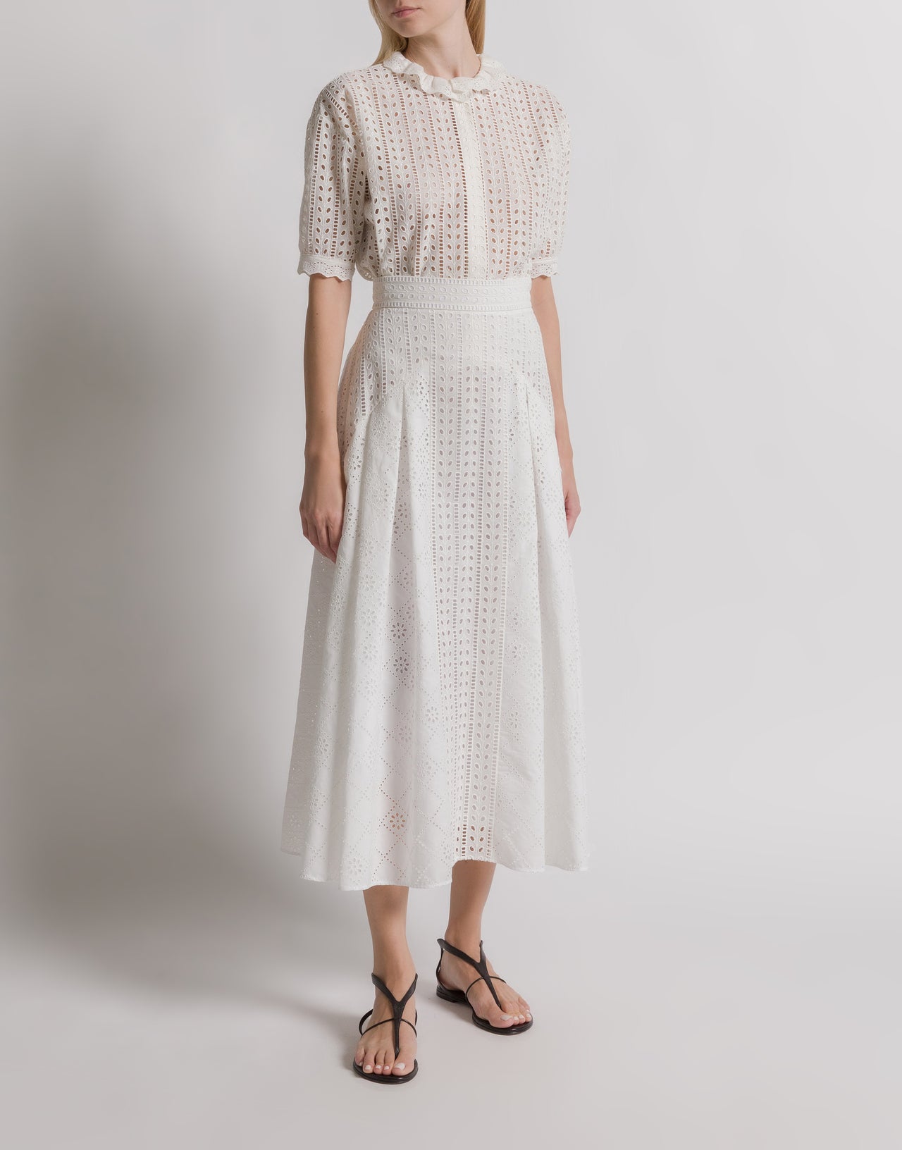 Cotton Sangallo shirt Ivory Alberta Ferretti Boutique Online 2