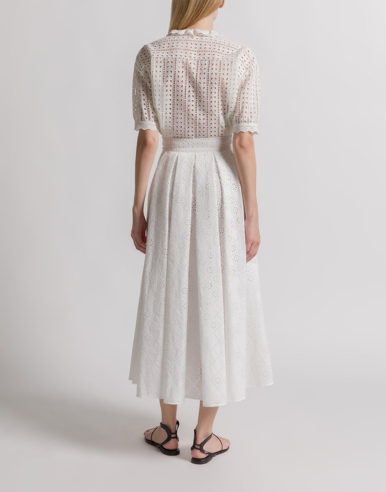 Cotton Sangallo shirt Ivory Alberta Ferretti Boutique Online 3