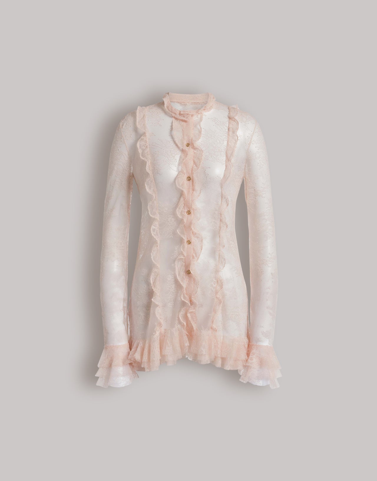 Blusa in pizzo trasparente Rosa Alberta Ferretti Boutique Online 4