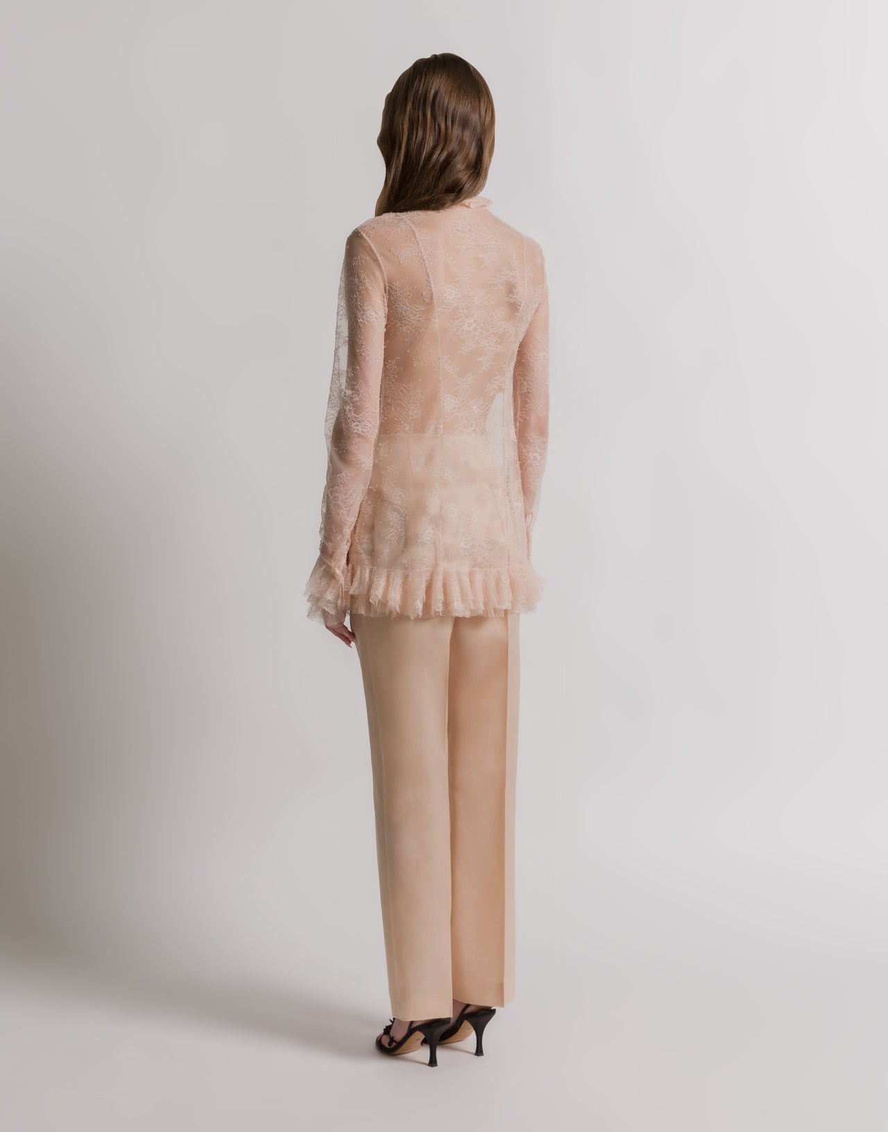 Blusa in pizzo trasparente Rosa Alberta Ferretti Boutique Online 2