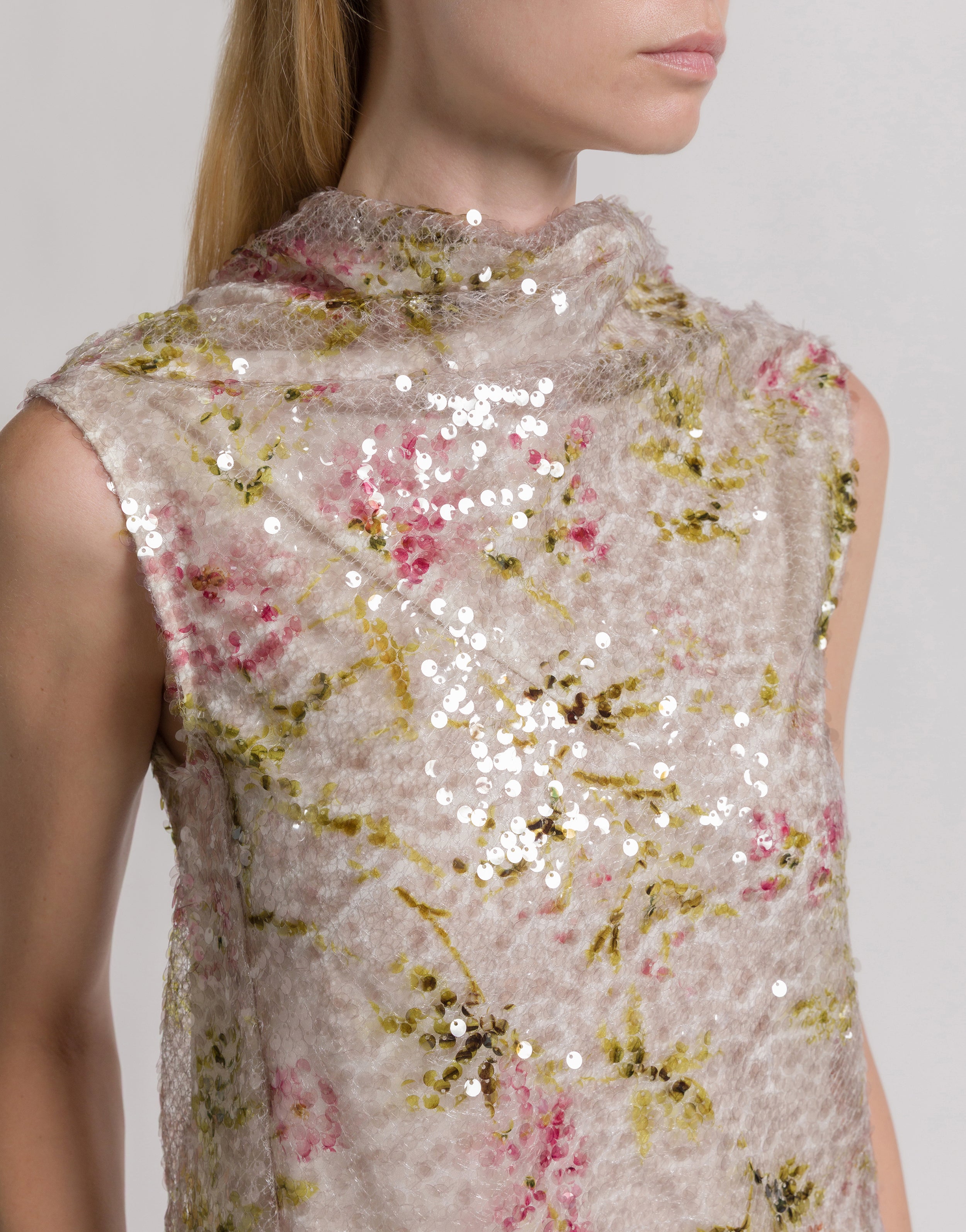 Sequined top with floral motif | Alberta Ferretti Sequined top with floral motif | Alberta Ferretti