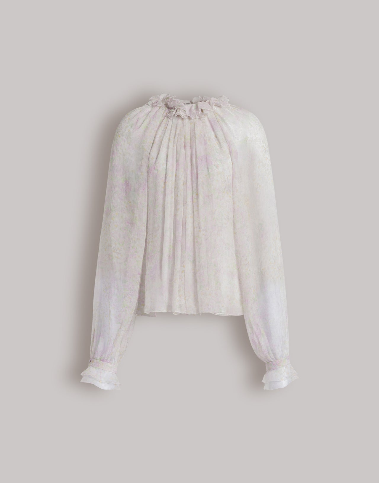 Blusa de gasa con estampado floral Marfil Alberta Ferretti Boutique Online 4