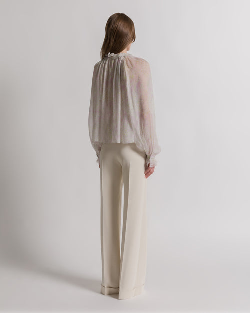 Chiffon blouse with floral print