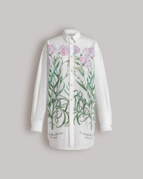Camicia in cotone con stampa Herbarium Bianco Alberta Ferretti Boutique Online 0