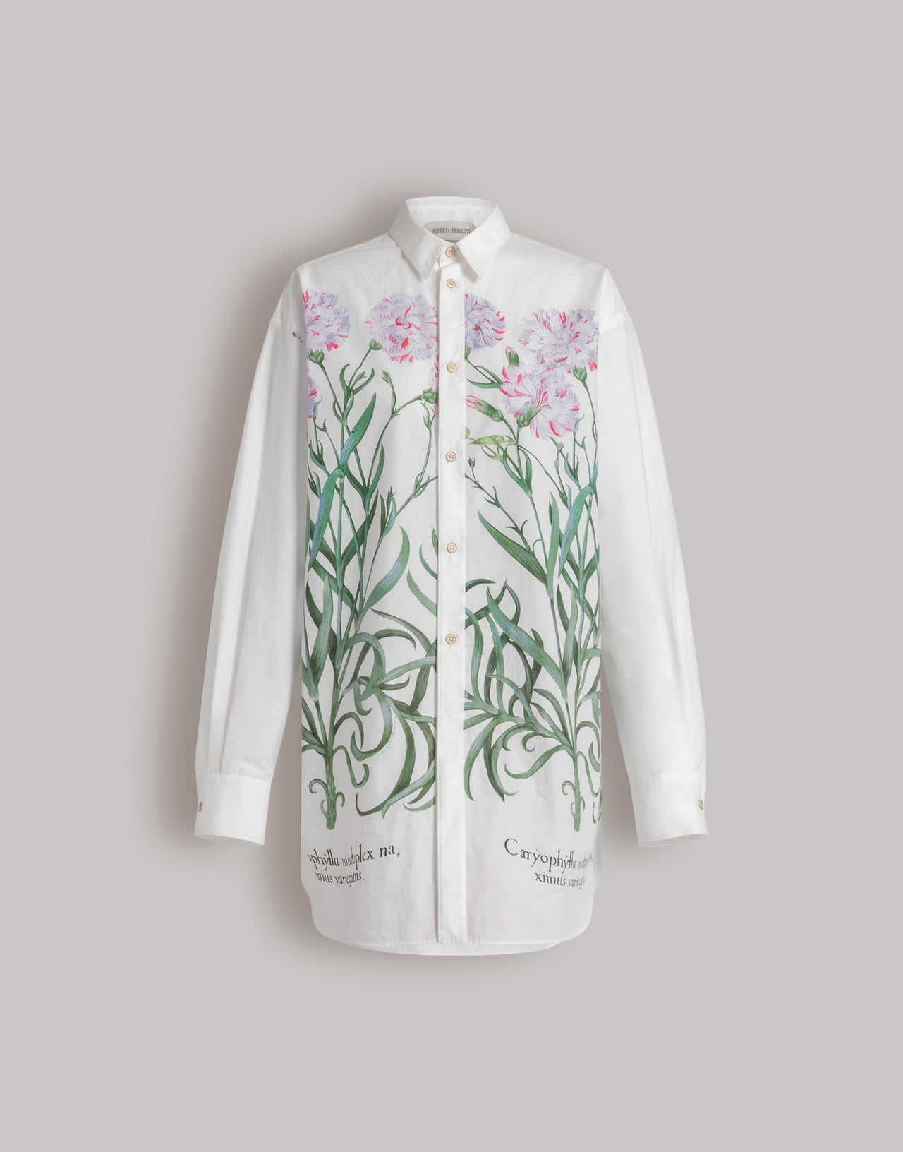Camicia in cotone con stampa Herbarium Bianco Alberta Ferretti Boutique Online 1