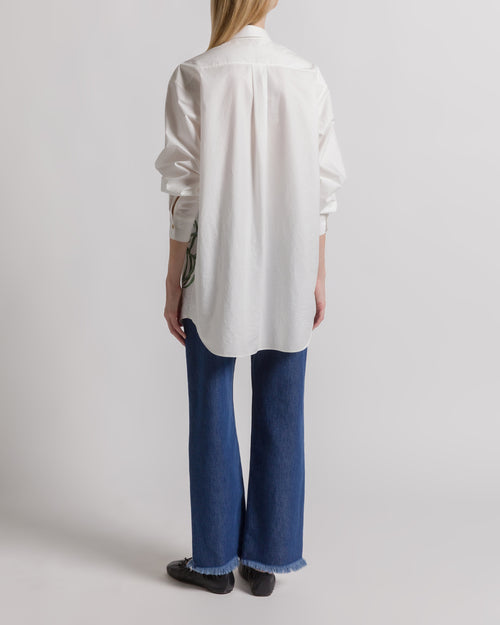 Camicia in cotone con stampa Herbarium