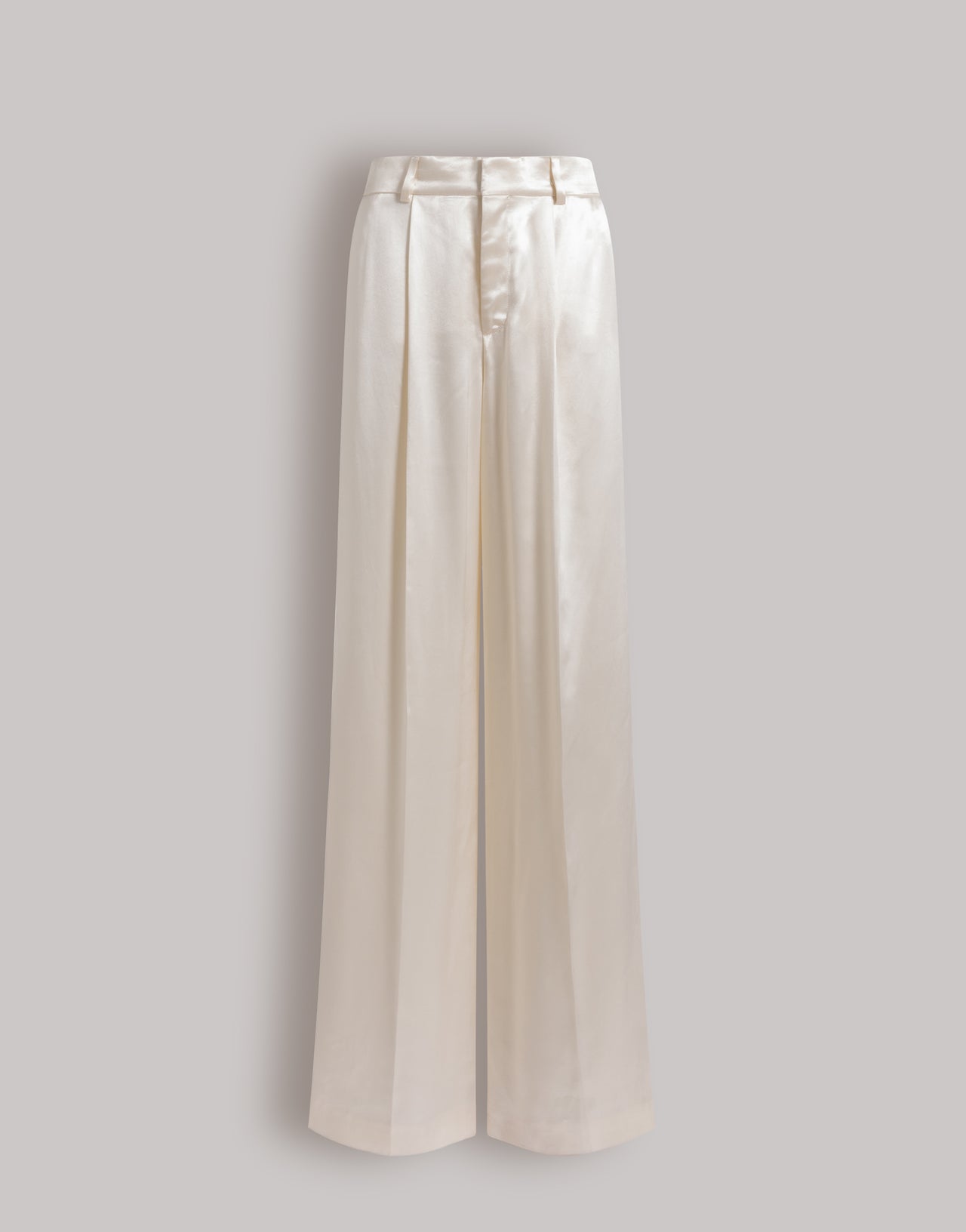 Shiny satin trousers Ivory Alberta Ferretti Boutique Online 1