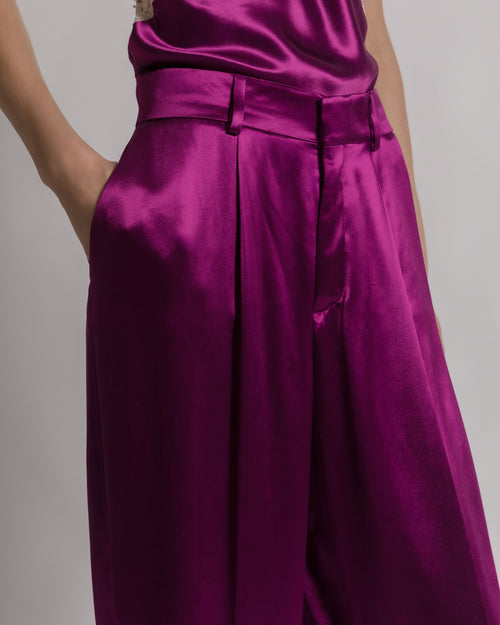 Shiny satin trousers