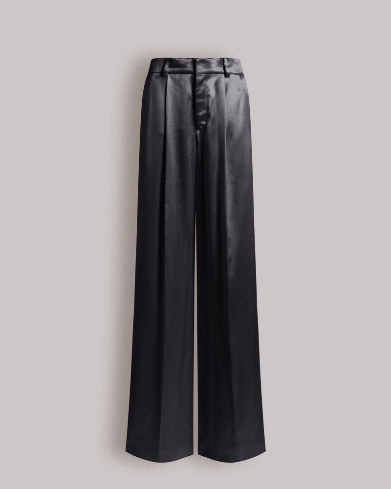 Shiny satin trousers Black Alberta Ferretti Boutique Online 0