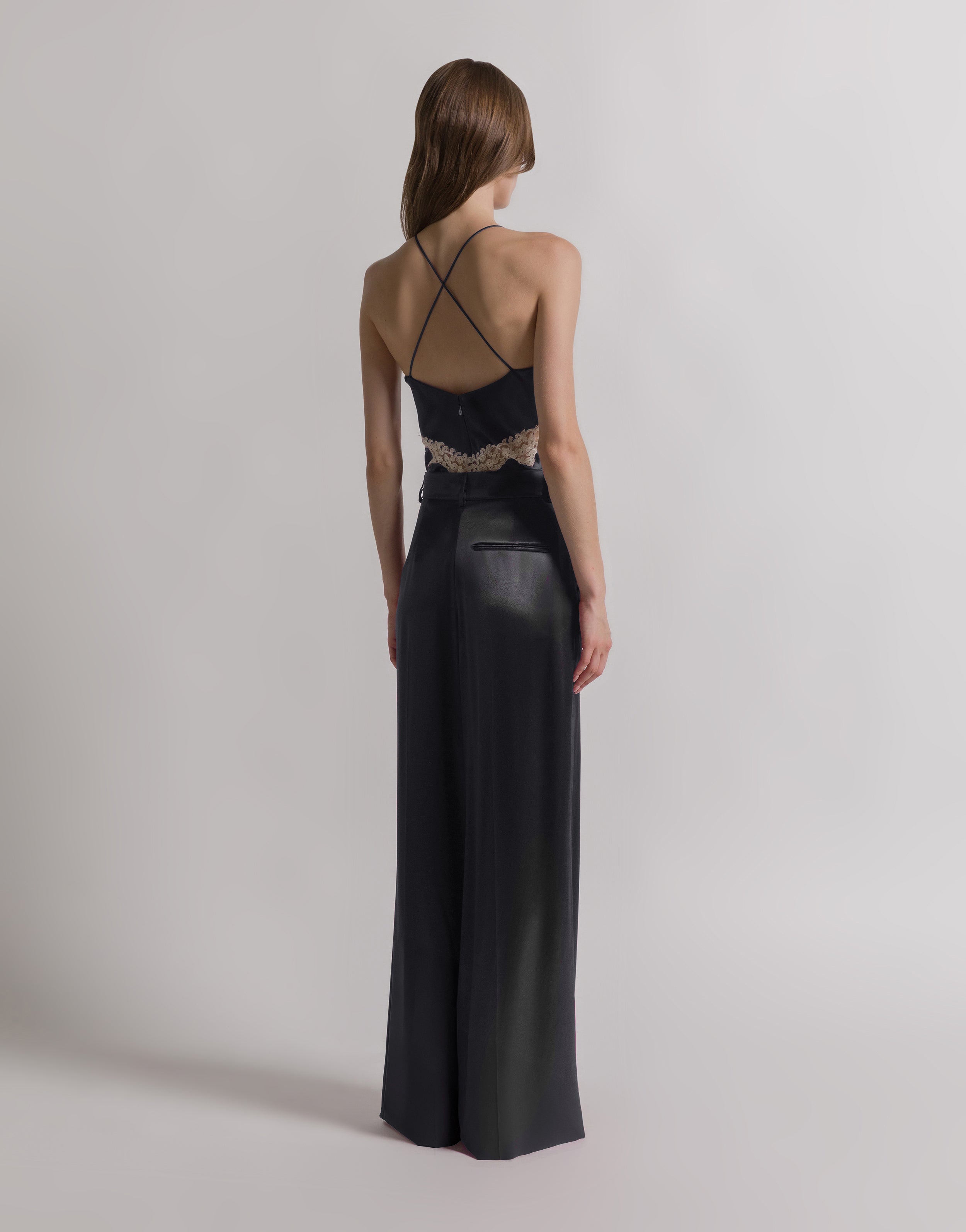 Shiny satin trousers | Alberta Ferretti