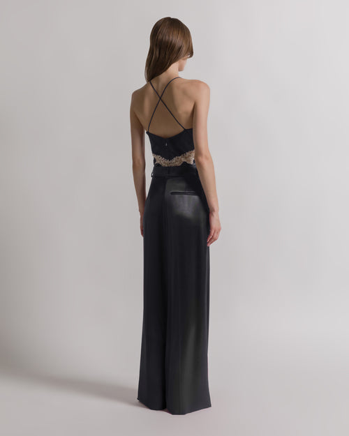 Shiny satin trousers