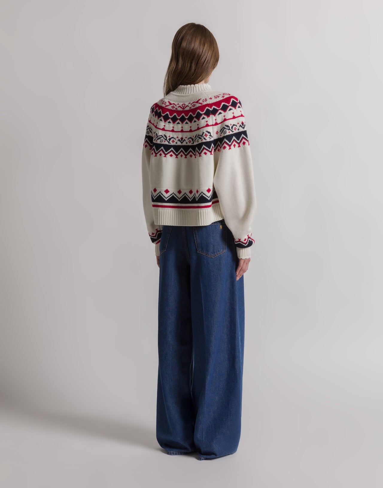 Jeans a gamba larga Blu Alberta Ferretti Boutique Online 3