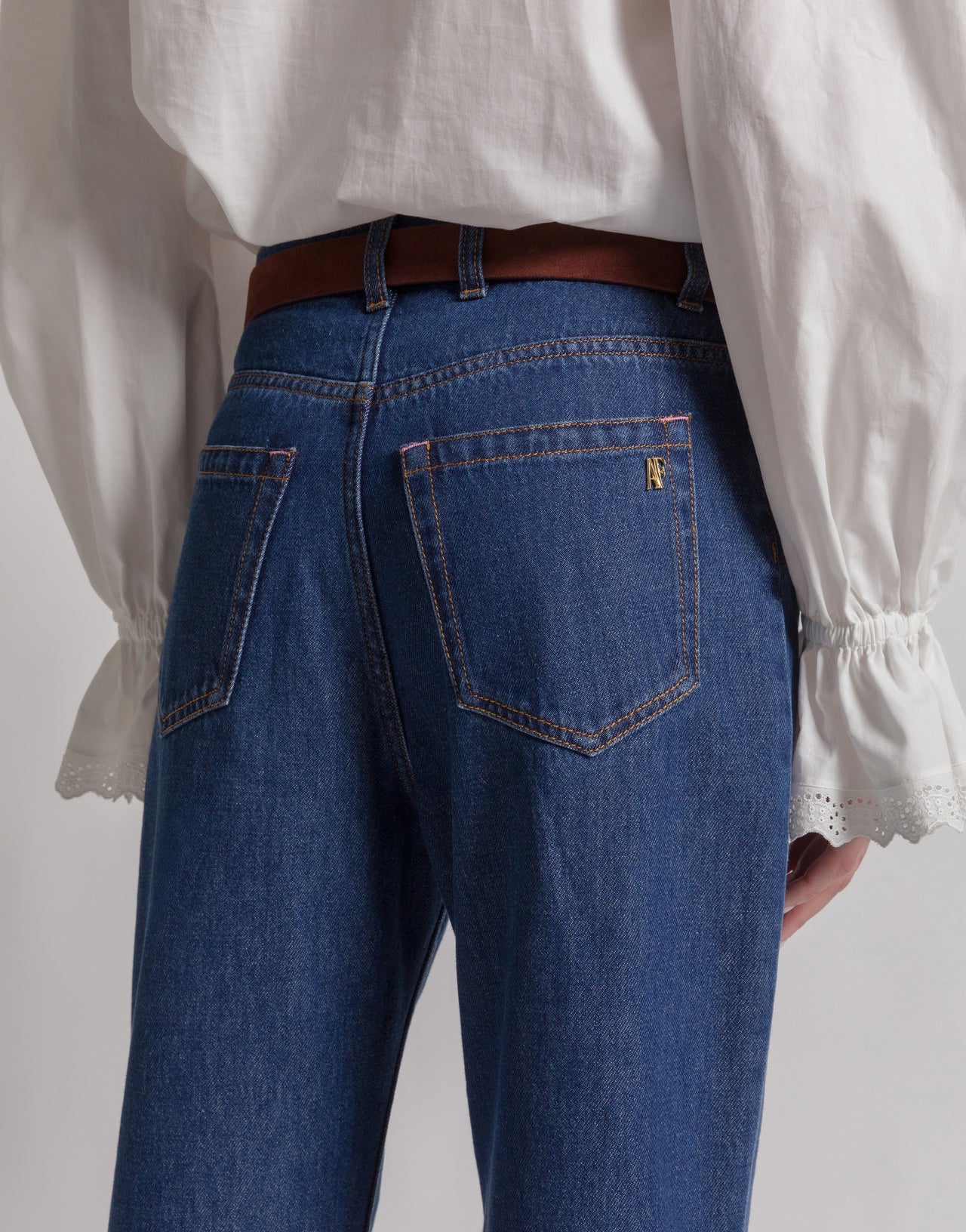 Roskiky Jeans da donna a vita alta, elasticizzati, in denim largo, casual, da donna, Blu scuro, XS Roskiky Jeans da donna a vita alta, elasticizzati, in denim largo, casual, da donna, Blu scuro, XS