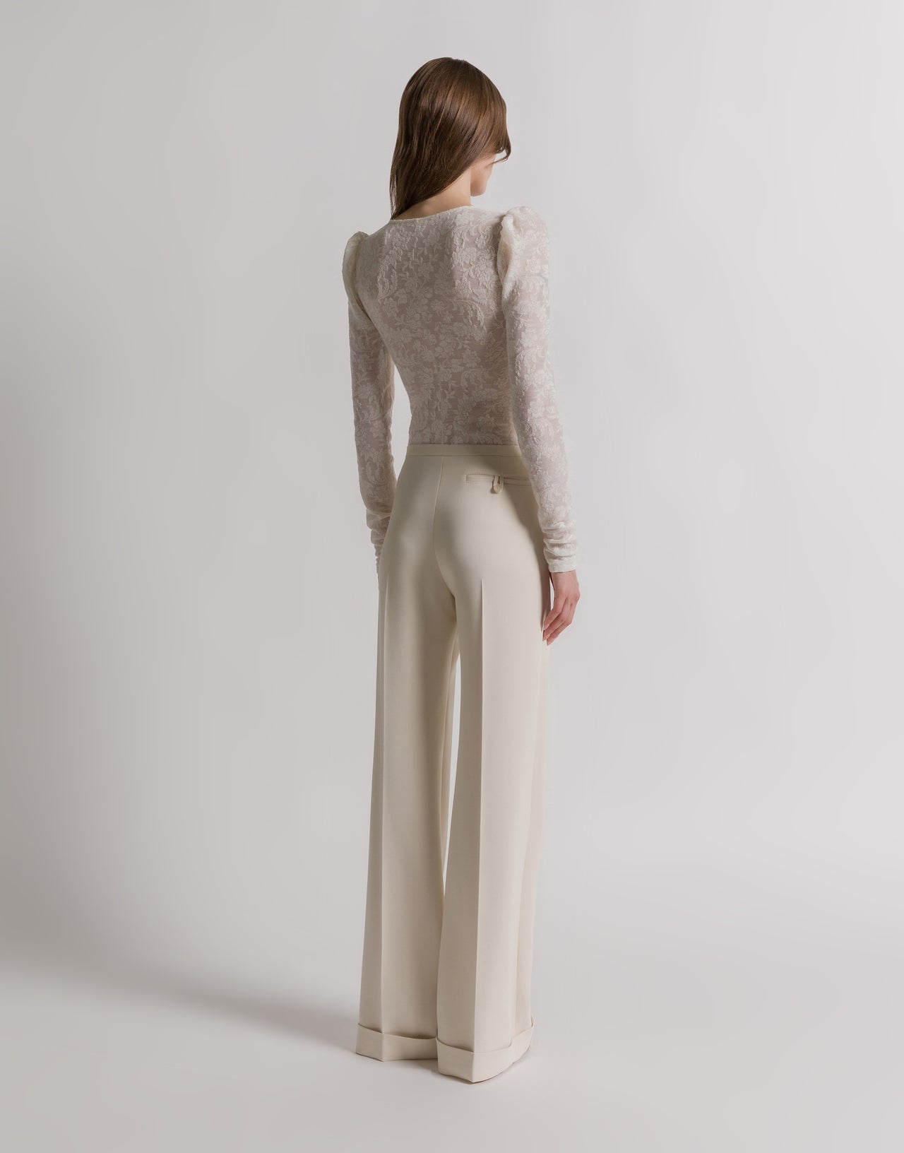 Pantalon habillé en cady Blanc Alberta Ferretti Boutique Online 3