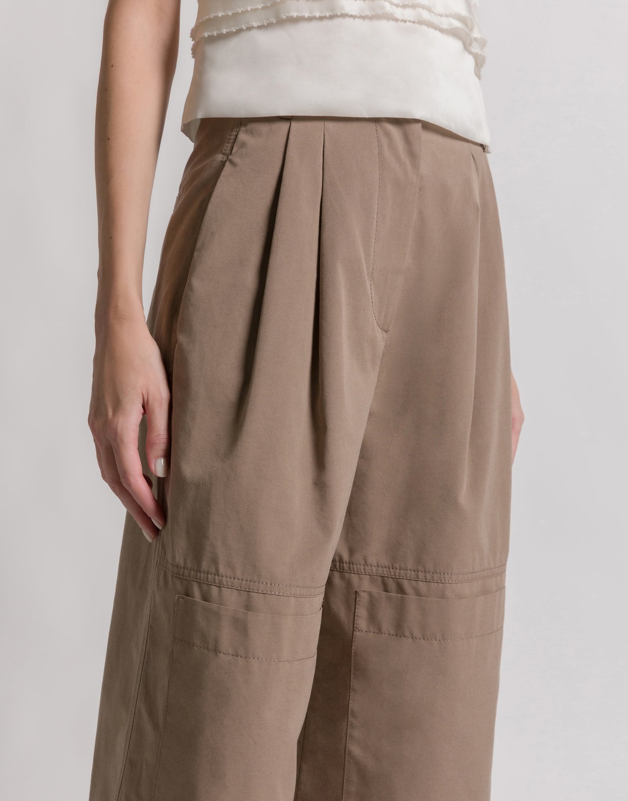 Cotton utility trousers Brown Alberta Ferretti Boutique Online 4